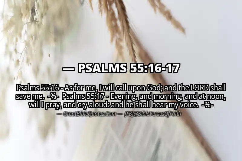 Image for PSALMS 55:16-17 Bible verse