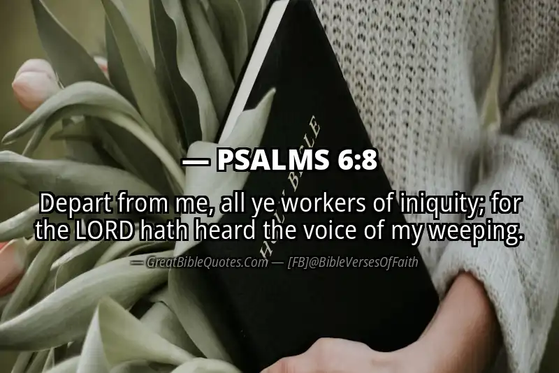 Bible verse: PSALMS 6:8 Image