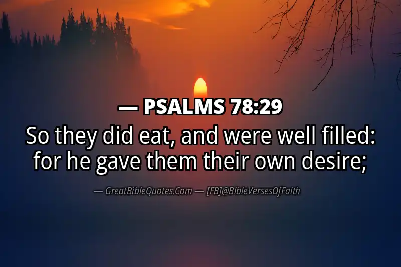PSALMS 78:29 Verse