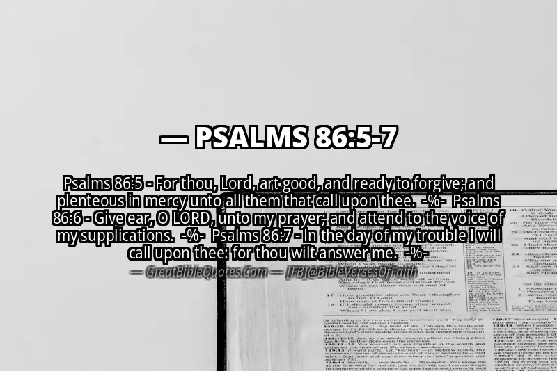 Image for PSALMS 86:5-7 Bible verse