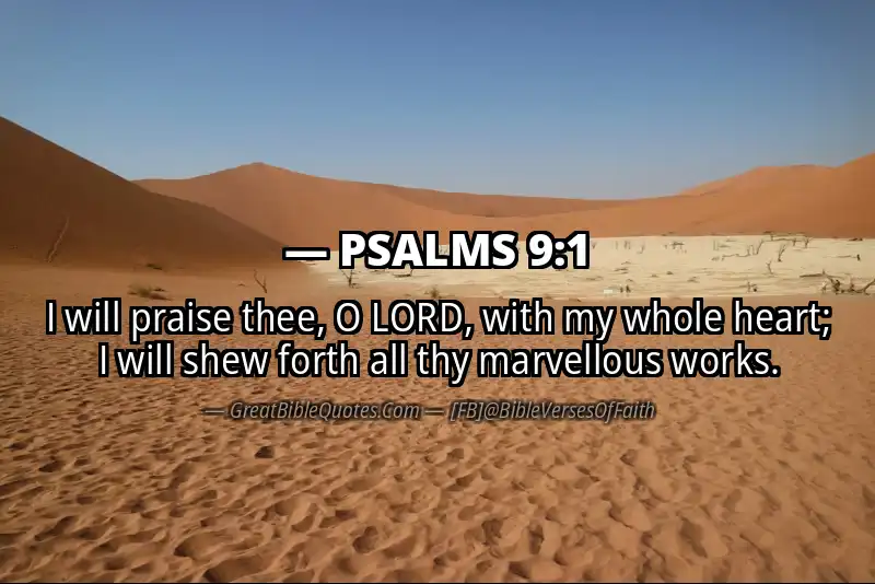 Bible verse: PSALMS 9:1 Image