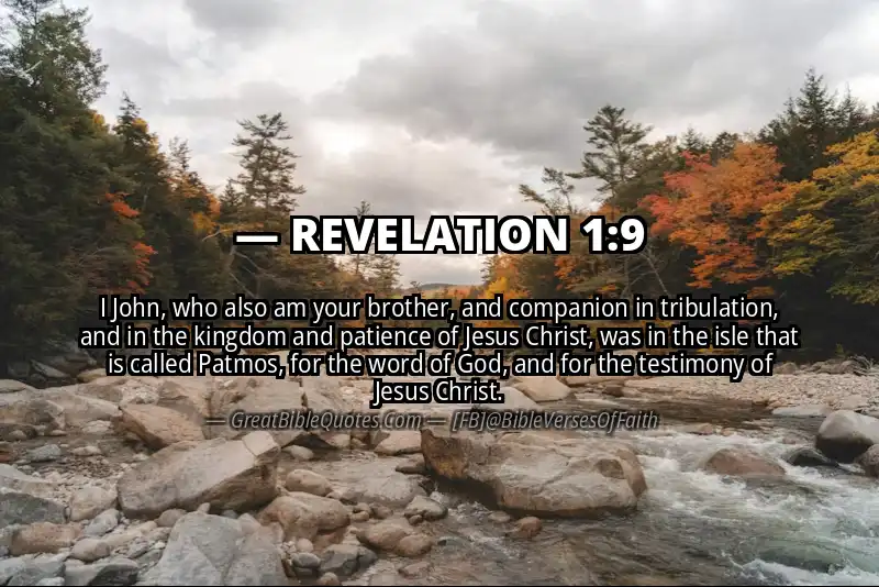 Bible verse: REVELATION 1:9 Image