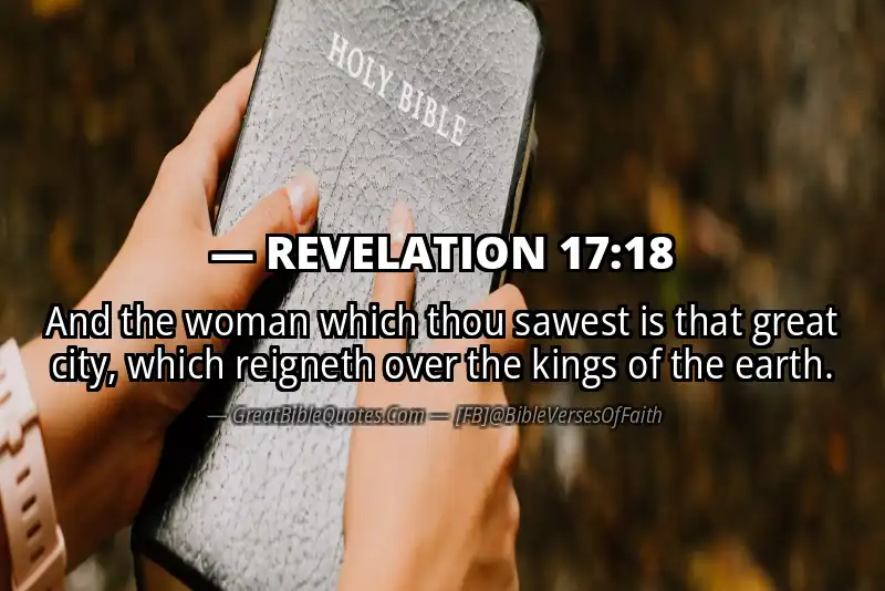 Bible verse: REVELATION 17:18 Image