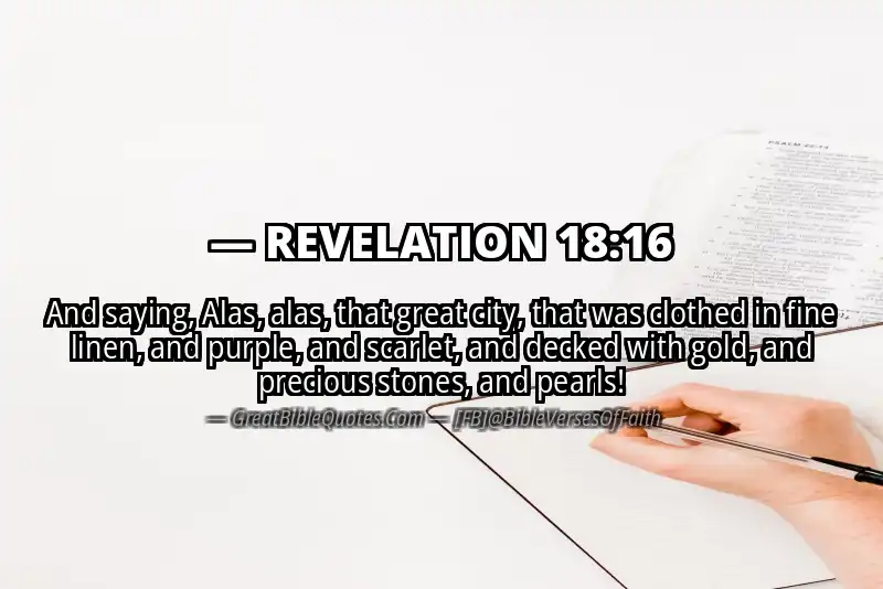 Bible verse: REVELATION 18:16 Image