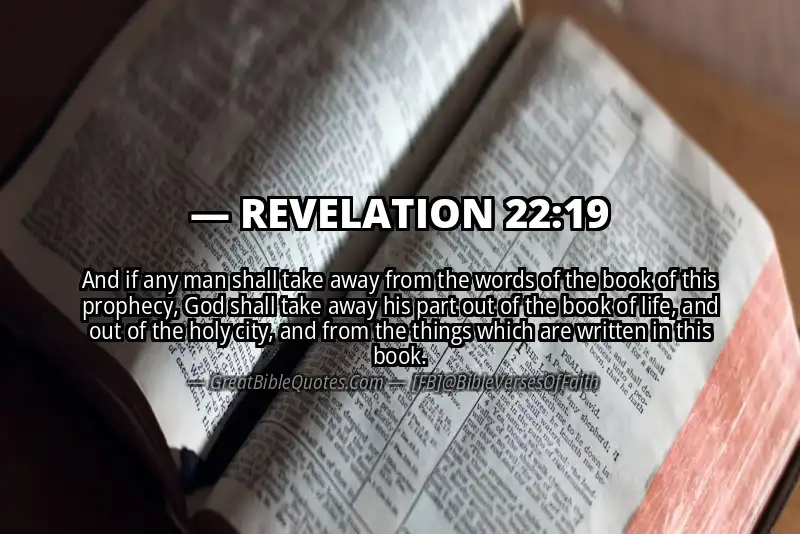 Bible verse: REVELATION 22:19 Image