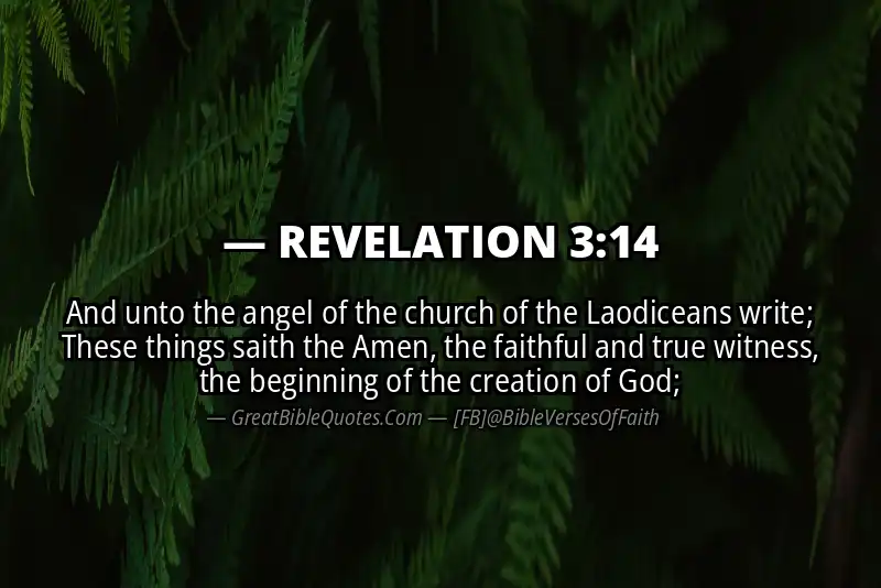 Bible verse: REVELATION 3:14 Image