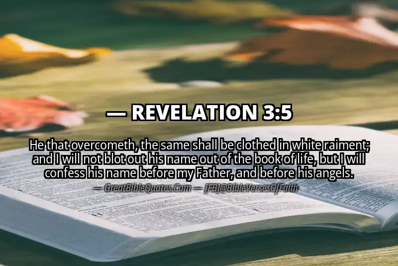 Bible verse: REVELATION 3:5 Image