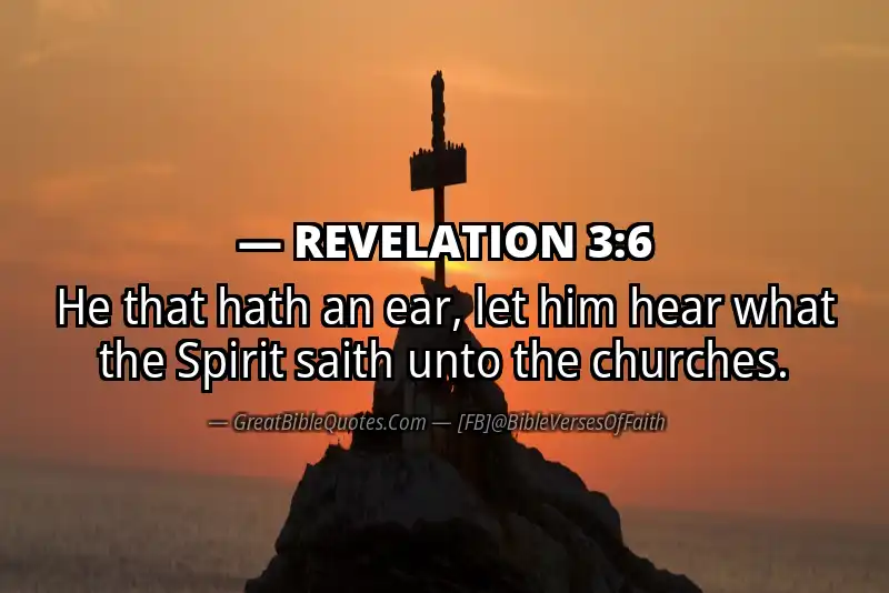 Bible verse: REVELATION 3:6 Image