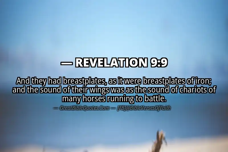 Bible verse: REVELATION 9:9 Image