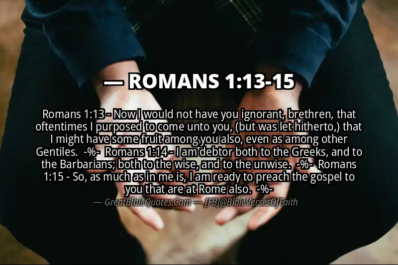 Image for ROMANS 1:13-15 Bible verse