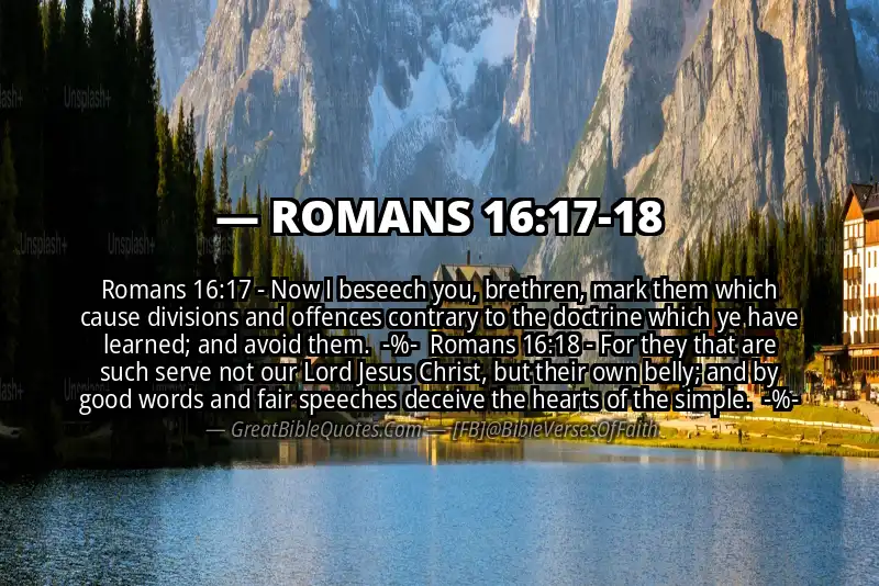 Image for ROMANS 16:17-18 Bible verse