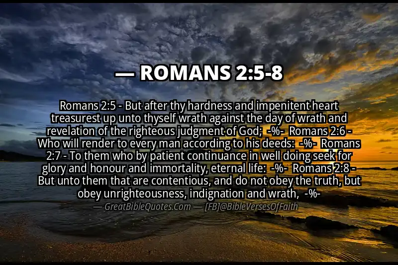 Image for ROMANS 2:5-8 Bible verse
