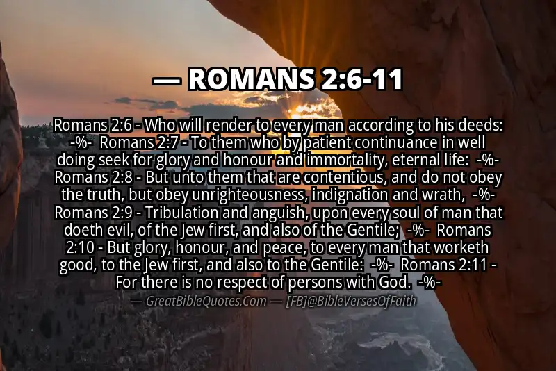 Image for ROMANS 2:6-11 Bible verse