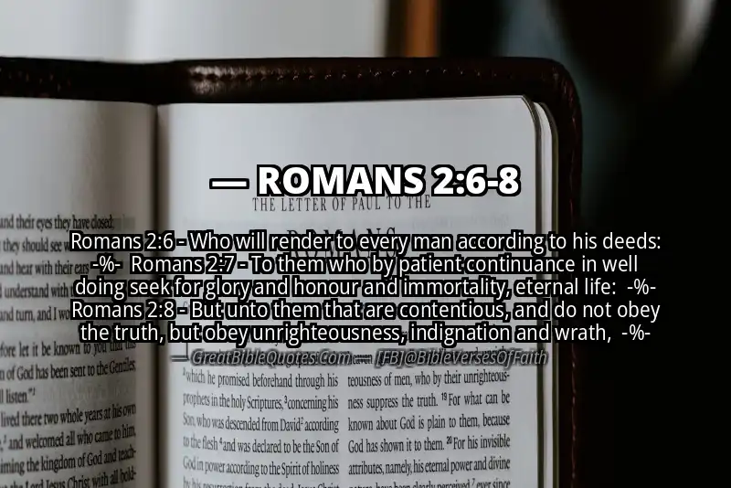 Image for ROMANS 2:6-8 Bible verse