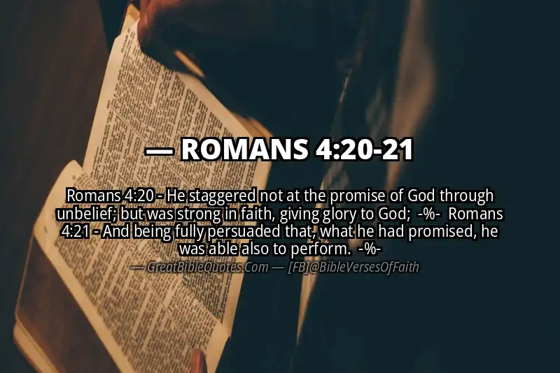 Image for ROMANS 4:20-21 Bible verse