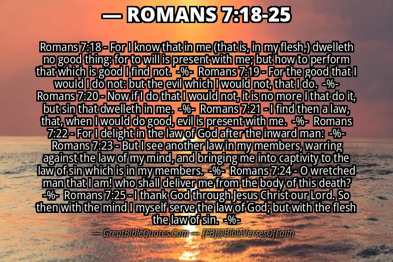 Image for ROMANS 7:18-25 Bible verse