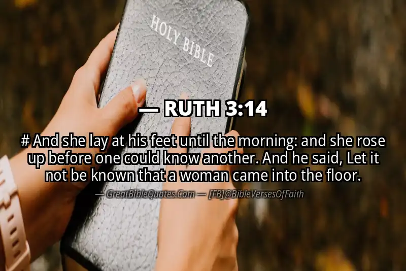 Bible verse: RUTH 3:14 Image