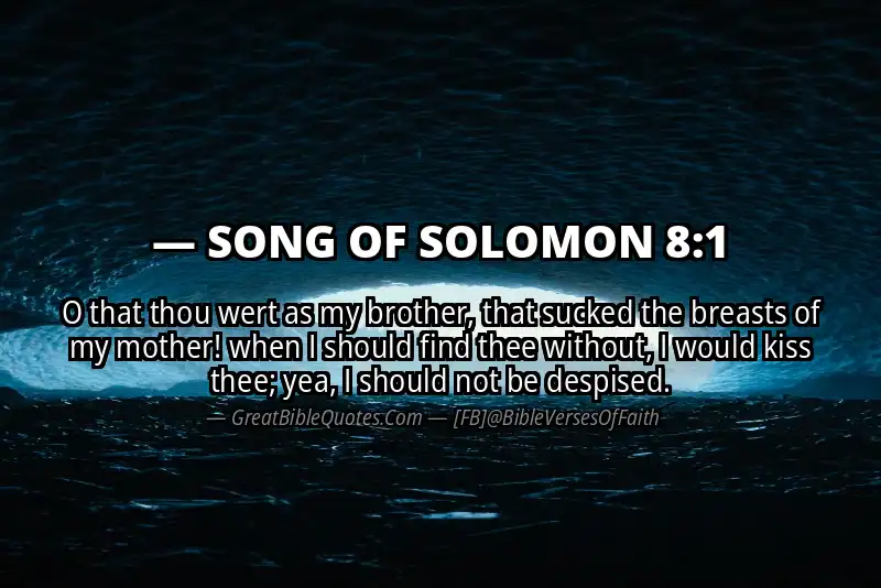 Bible verse: SONG OF SOLOMON 8:1 Image