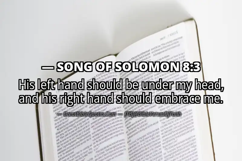 Bible verse: SONG OF SOLOMON 8:3 Image