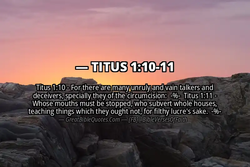 Image for TITUS 1:10-11 Bible verse