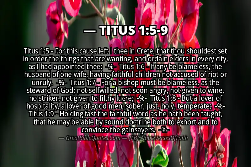Image for TITUS 1:5-9 Bible verse