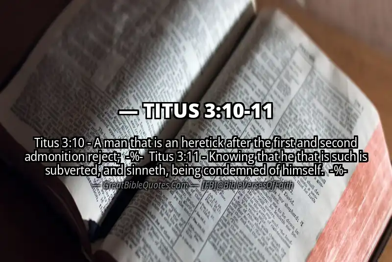 Image for TITUS 3:10-11 Bible verse