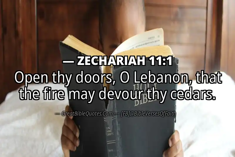 Bible verse: ZECHARIAH 11:1 Image