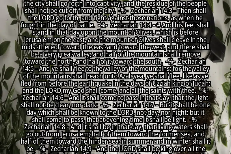 Image for ZECHARIAH 14:1-9 Bible verse