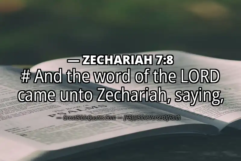ZECHARIAH 7:8 Verse