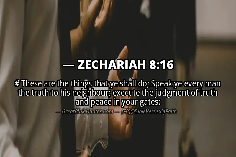 Image for ZECHARIAH 8:16 Bible verse