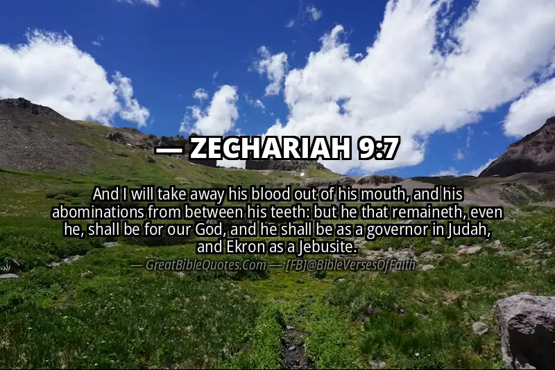ZECHARIAH 9:7 Verse