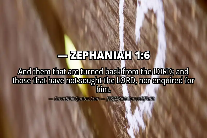 ZEPHANIAH 1:6 Verse