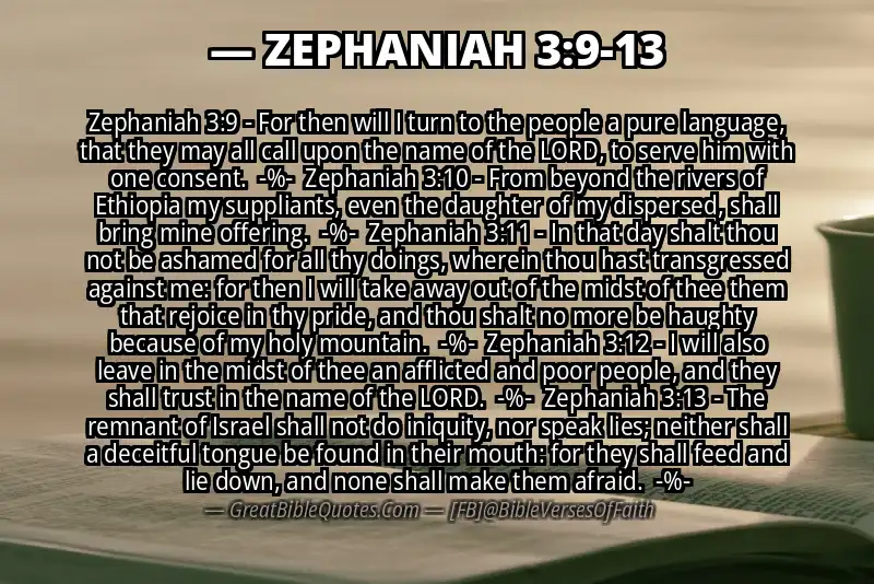 Image for ZEPHANIAH 3:9-13 Bible verse